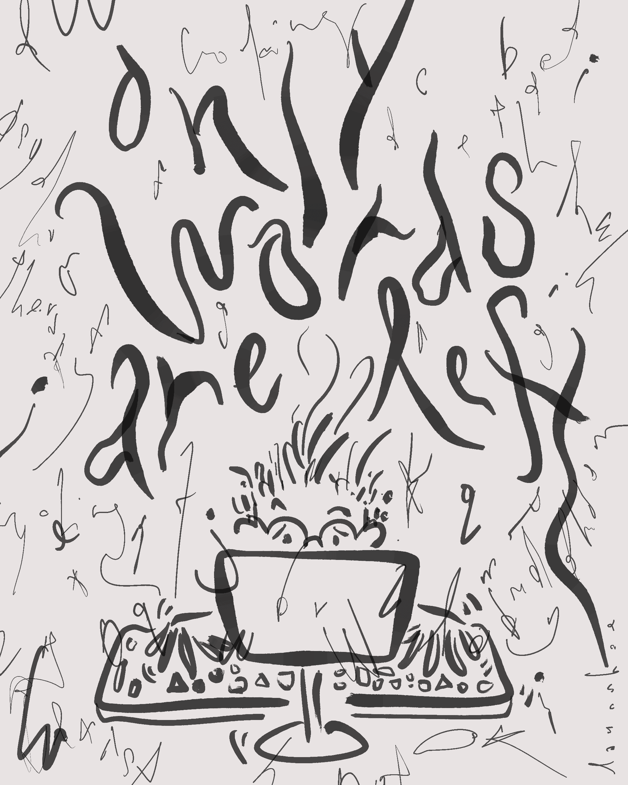 illustration: only words are left